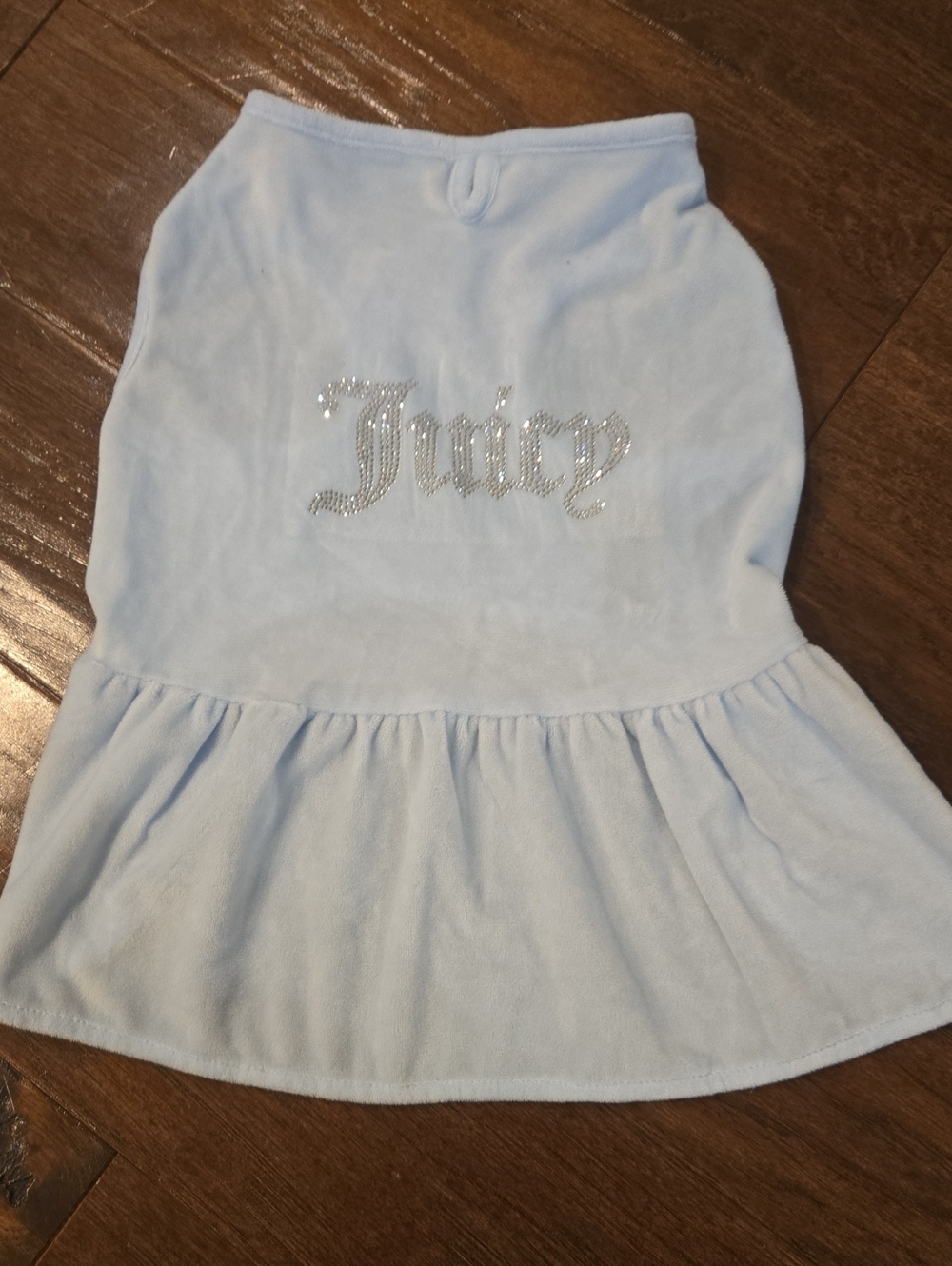 Juicy Couture Light Blue Rhinestone Logo Dog Dress